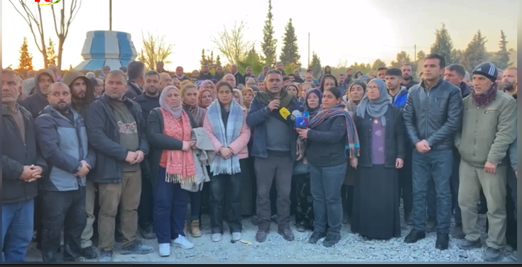 Thousands of people coming in convoys protesting in Tishreen in support of SDF and against the turkish attacksç